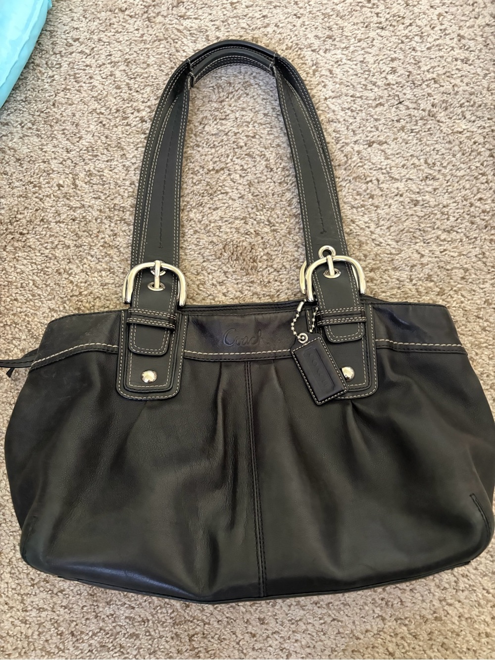 Vintage Coach Soho Pleated Shoulder Bag